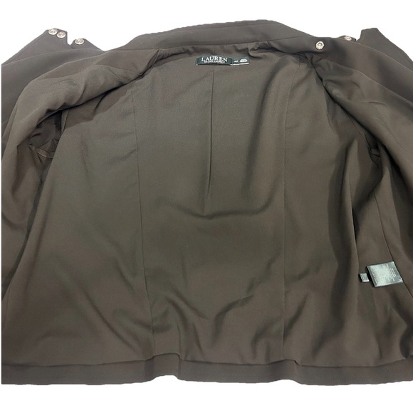 LAUREN RALPH LAUREN Black Moto Jacket Corporate Goth Blazer Women’s Petite 10P - Picture 8 of 13